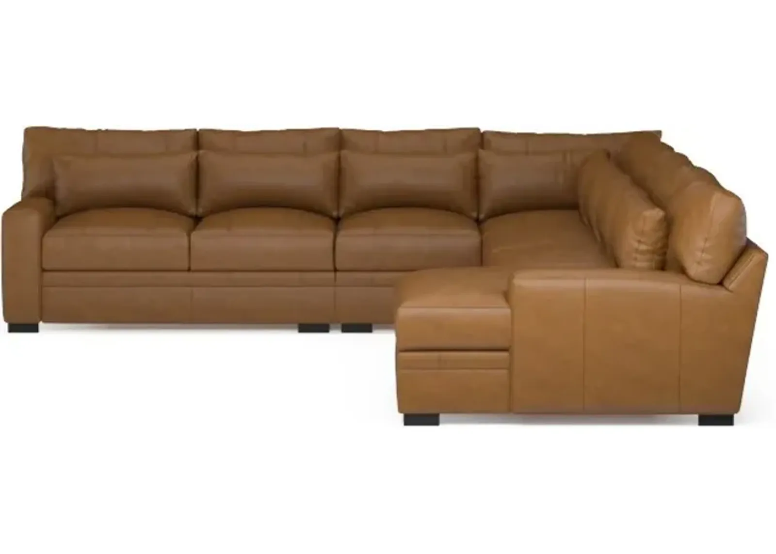 Winston Foam Comfort 5-Piece Sectional with Right-Facing Chaise - Bruno Tan