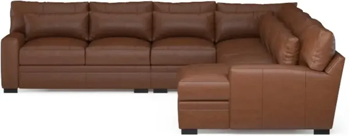 Winston Hybrid Comfort 5-Piece Sectional with Right-Facing Chaise - Bruno Canyon