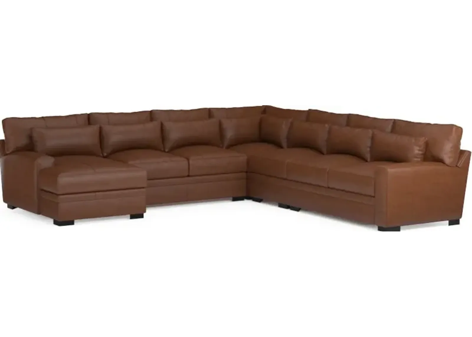 Winston Foam Comfort 5-Piece Sectional with Left-Facing Chaise - Bruno Canyon