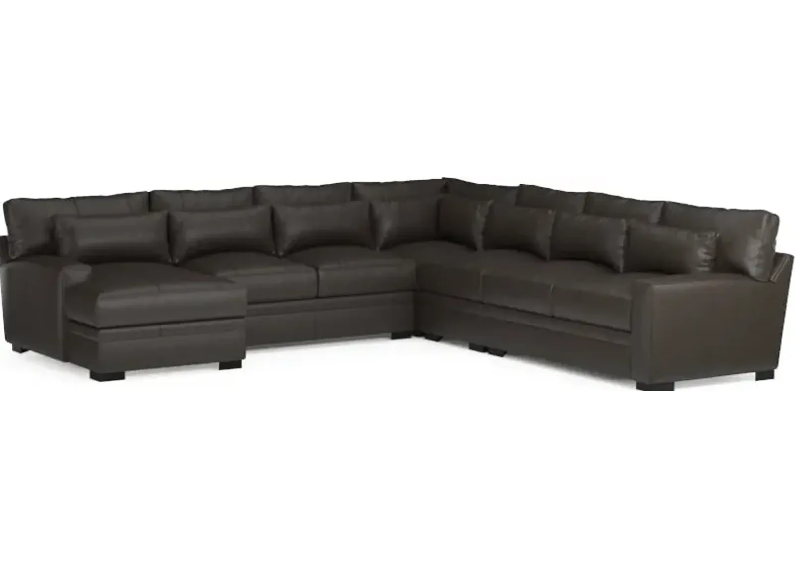 Winston Foam Comfort 5-Piece Sectional with Left-Facing Chaise - Bruno Storm