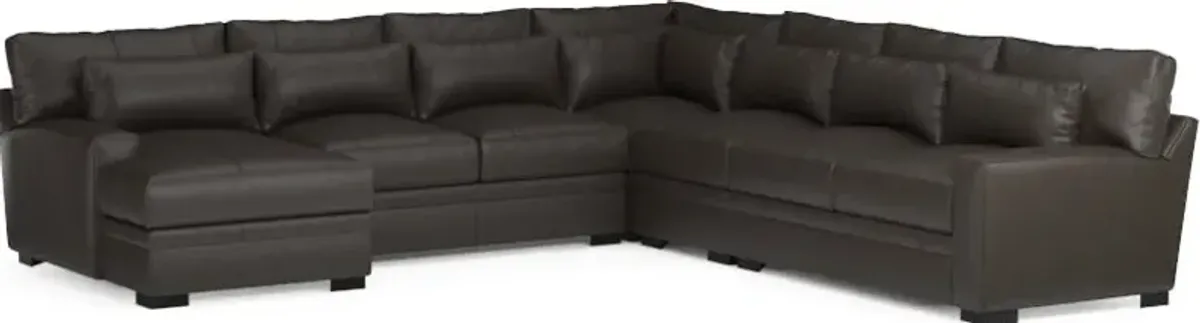 Winston Foam Comfort 5-Piece Sectional with Left-Facing Chaise - Bruno Storm