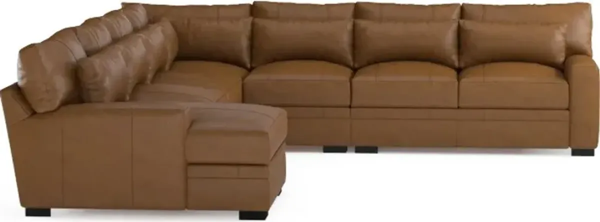 Winston Foam Comfort 5-Piece Sectional with Left-Facing Chaise - Bruno Tan