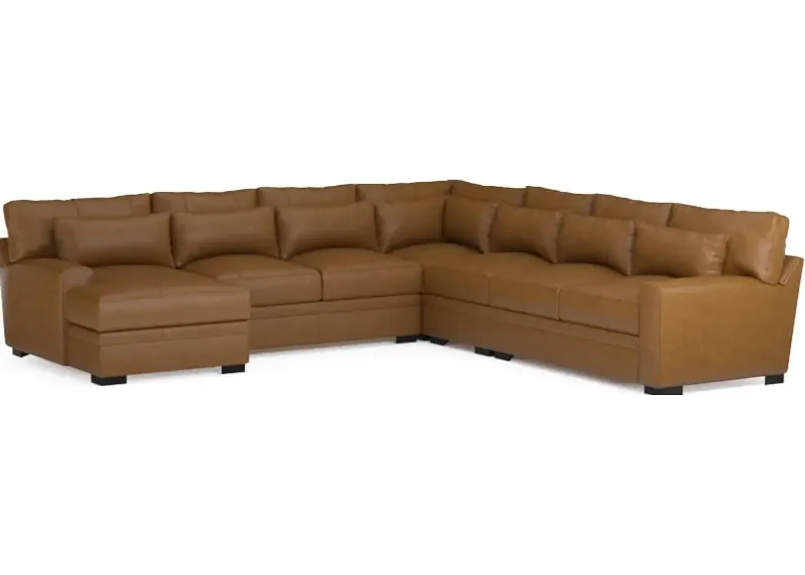 Winston Foam Comfort 5-Piece Sectional with Left-Facing Chaise - Bruno Tan