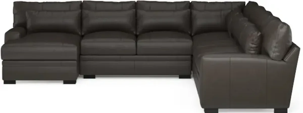 Winston Hybrid Comfort 5-Piece Sectional with Left-Facing Chaise - Bruno Storm