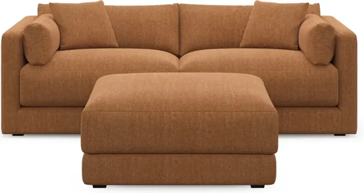 Malibu 2-Piece Sofa and Ottoman - Contessa Ginger