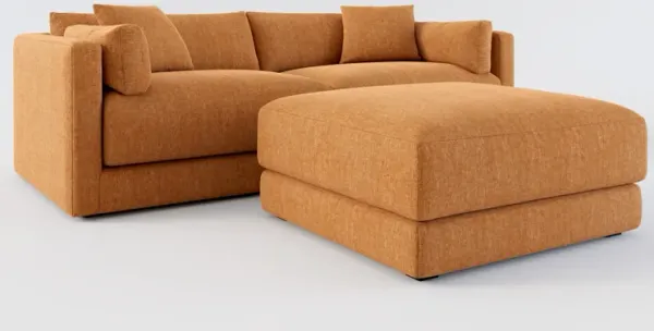 Malibu 2-Piece Sofa and Ottoman - Contessa Ginger