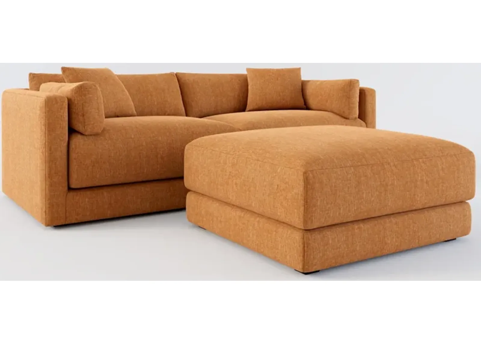 Malibu 2-Piece Sofa and Ottoman - Contessa Ginger