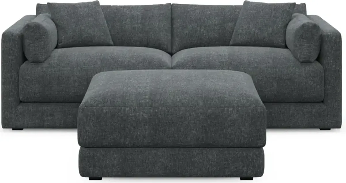 Malibu 2-Piece Sofa and Ottoman - Contessa Shadow