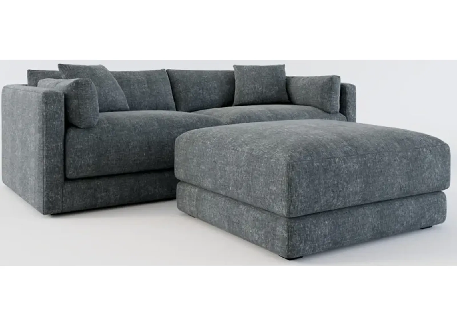 Malibu 2-Piece Sofa and Ottoman - Contessa Shadow