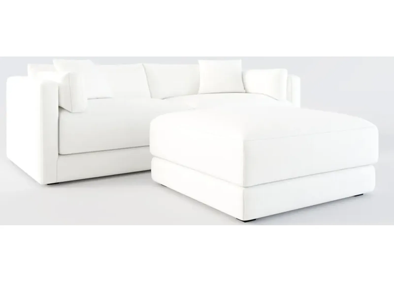 Malibu 2-Piece Sofa and Ottoman - Contessa Vanilla