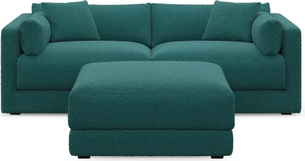 Malibu 2-Piece Sofa and Ottoman - Bloke Peacock