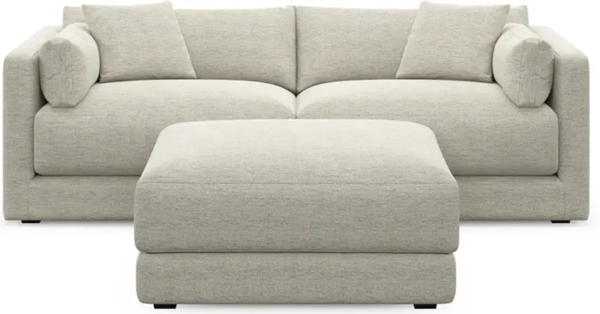 Malibu 2-Piece Sofa and Ottoman - Merino Chalk