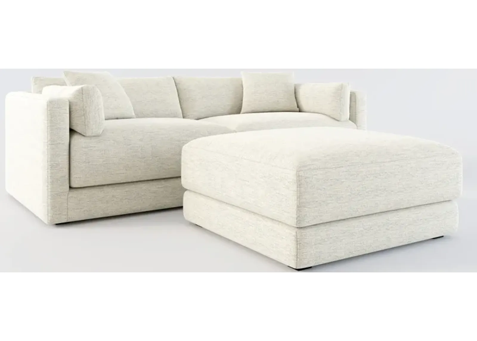 Malibu 2-Piece Sofa and Ottoman - Merino Chalk