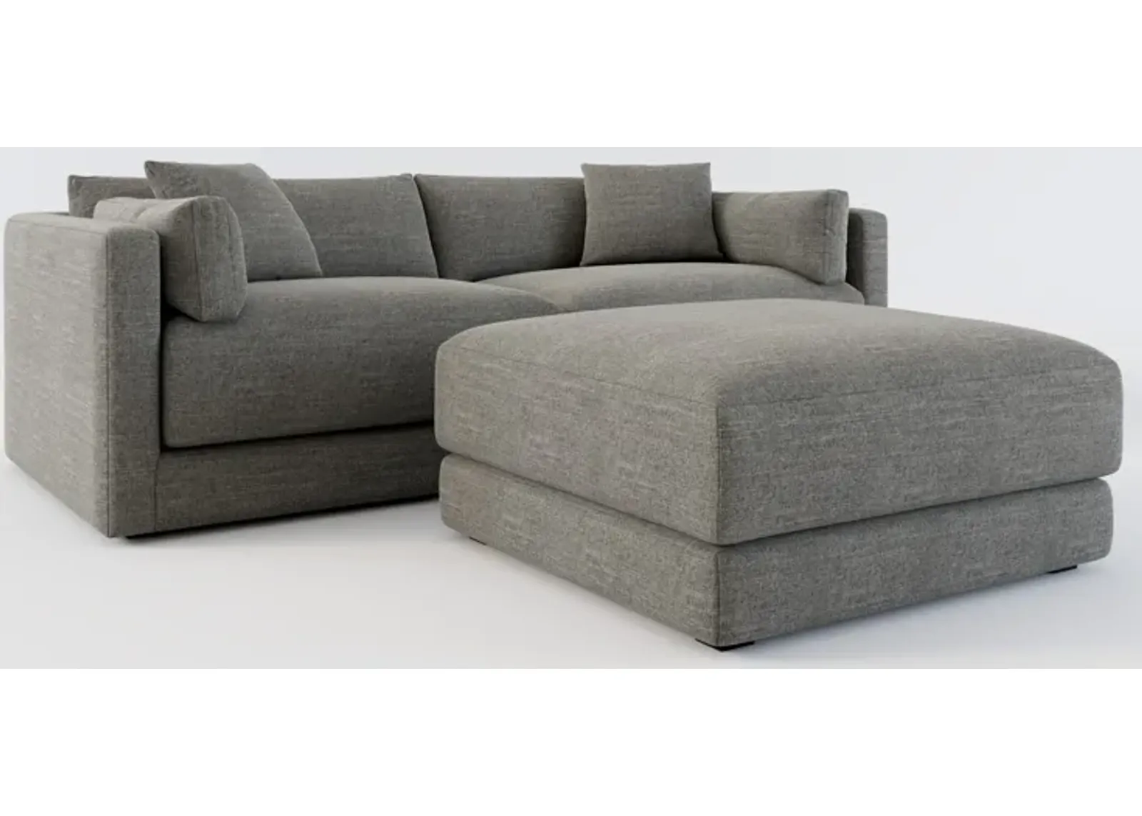 Malibu 2-Piece Sofa and Ottoman - Curious Charcoal