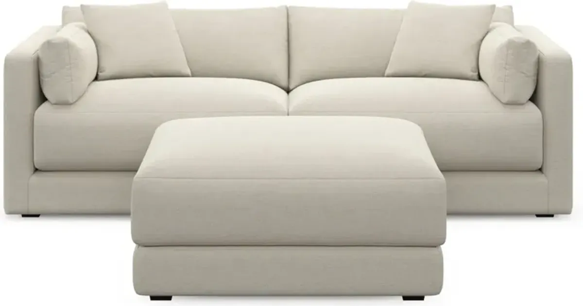 Malibu 2-Piece Sofa and Ottoman - Curious Pearl