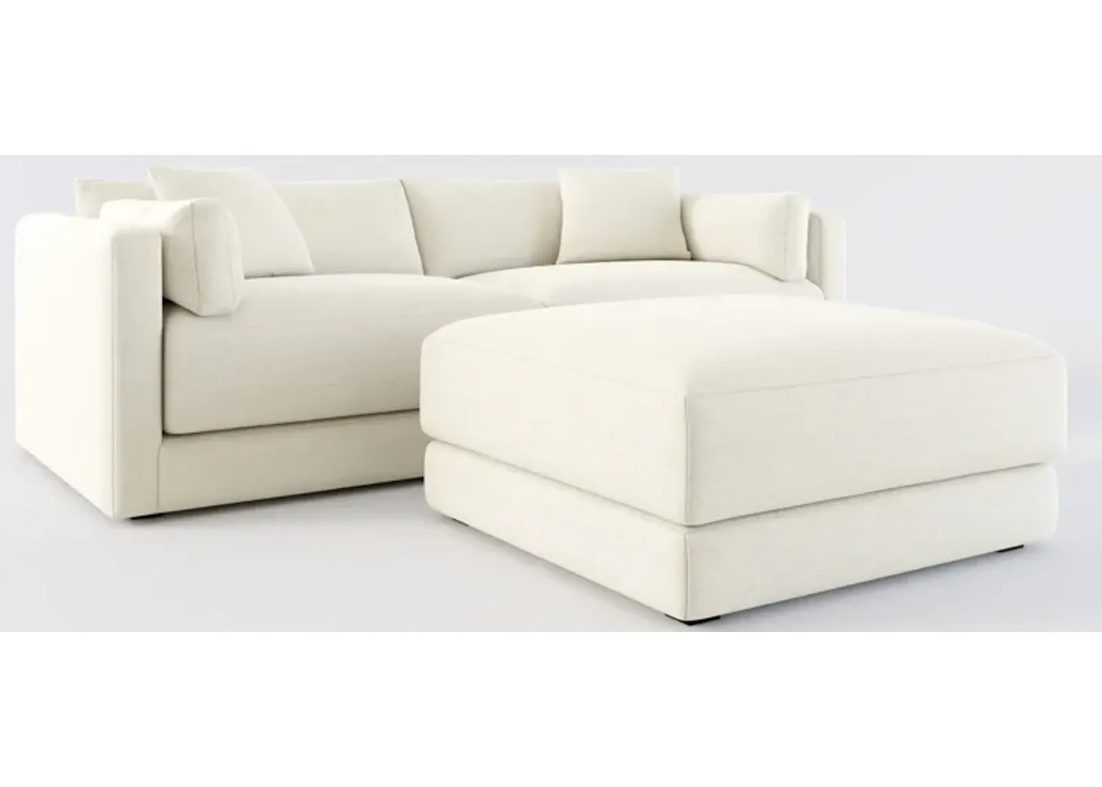 Malibu 2-Piece Sofa and Ottoman - Curious Pearl