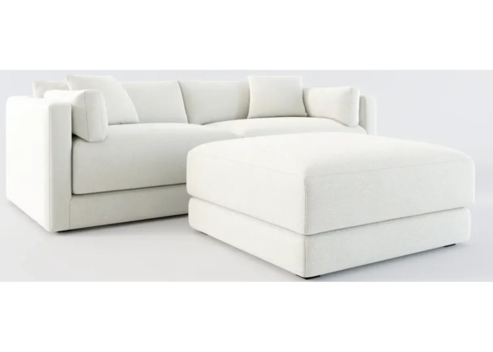 Malibu 2-Piece Sofa and Ottoman - Oslo Snow