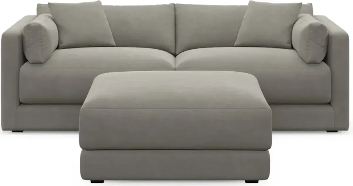 Malibu 2-Piece Sofa and Ottoman - Abington Fog