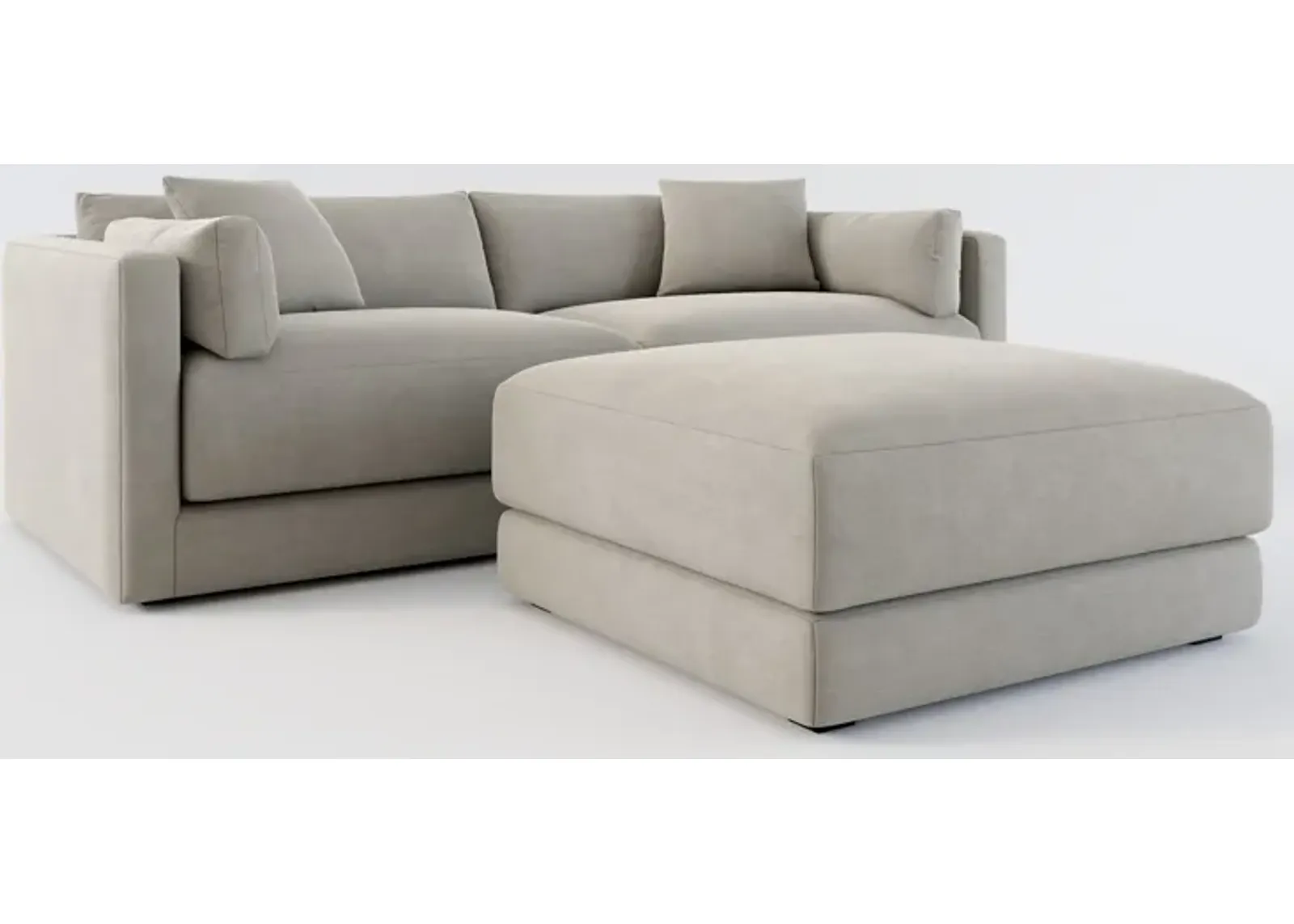 Malibu 2-Piece Sofa and Ottoman - Abington Fog