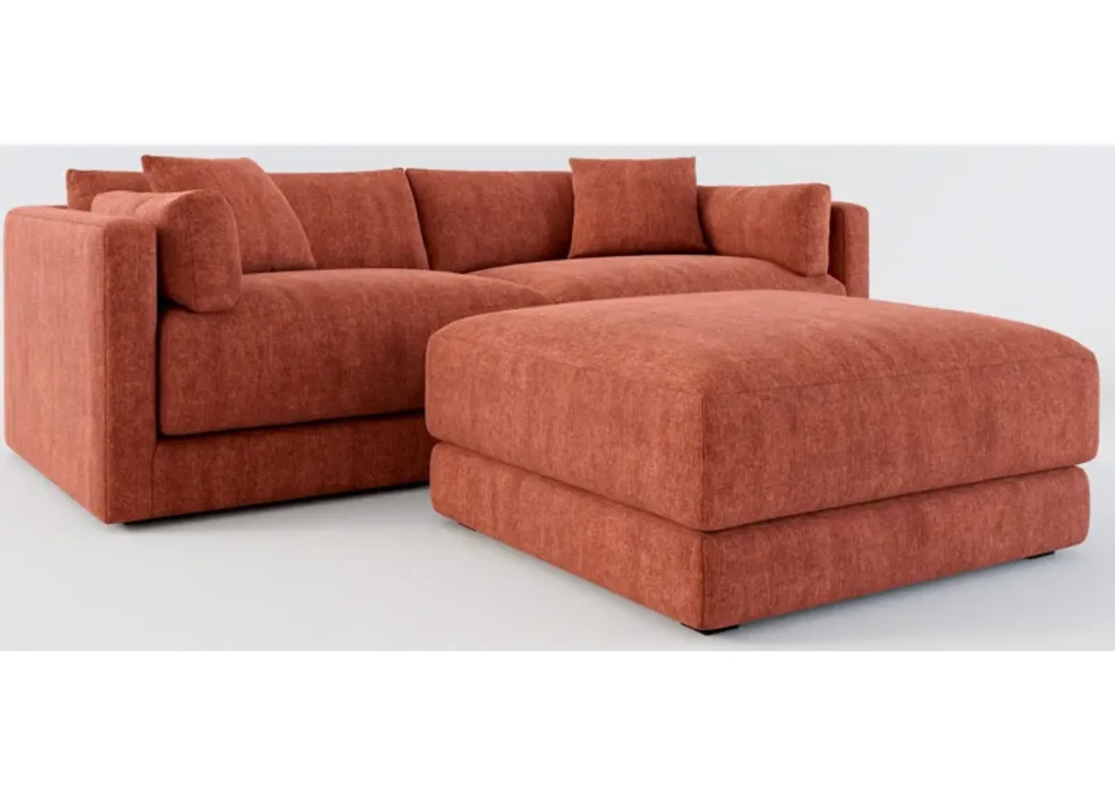 Malibu 2-Piece Sofa and Ottoman - Contessa Paprika