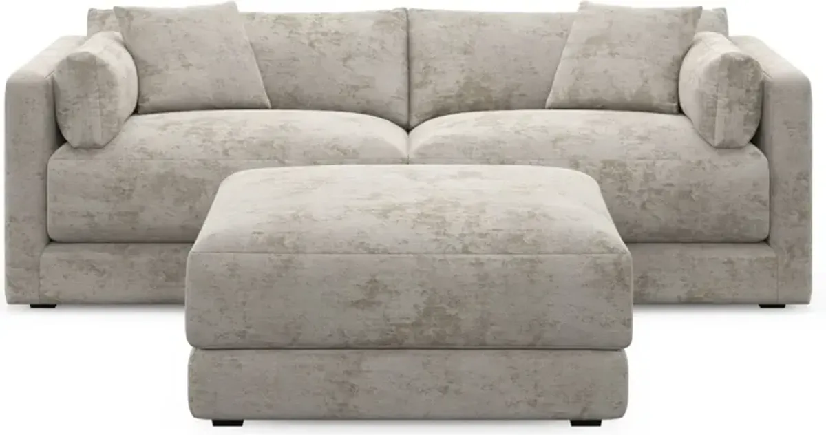 Malibu 2-Piece Sofa and Ottoman - Hearth Cement