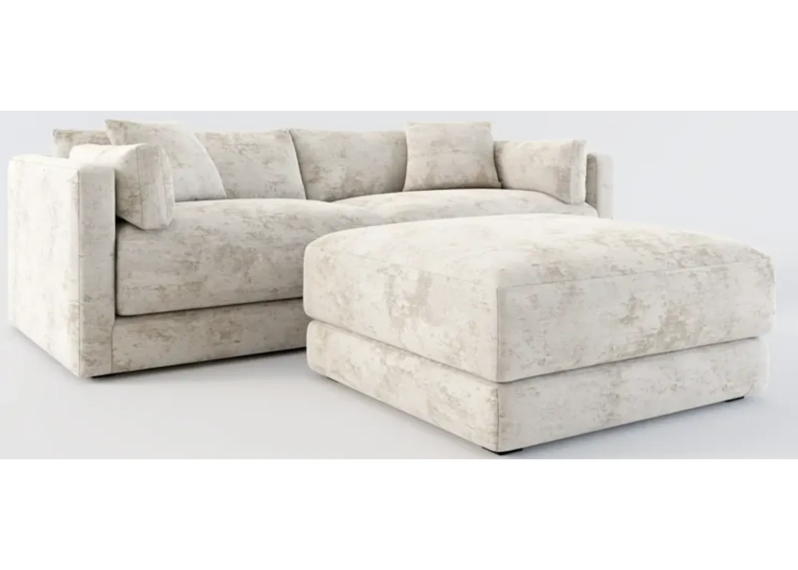 Malibu 2-Piece Sofa and Ottoman - Hearth Cement