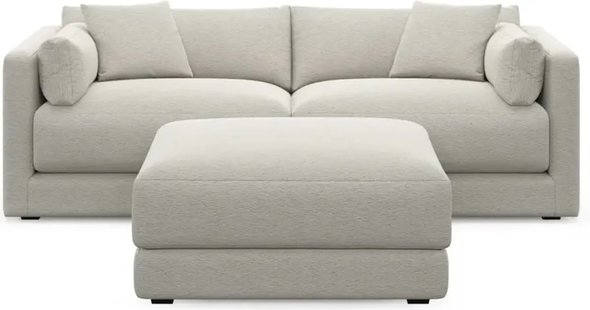 Malibu 2-Piece Sofa and Ottoman - Everton Grey