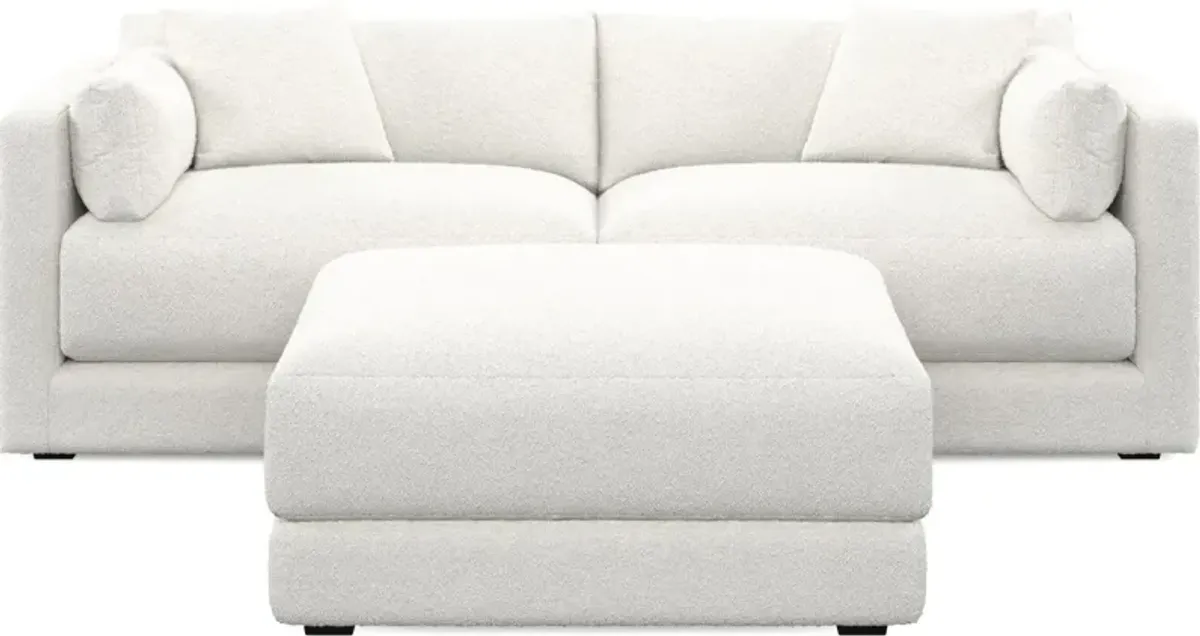 Malibu 2-Piece Sofa and Ottoman - Bloke Snow