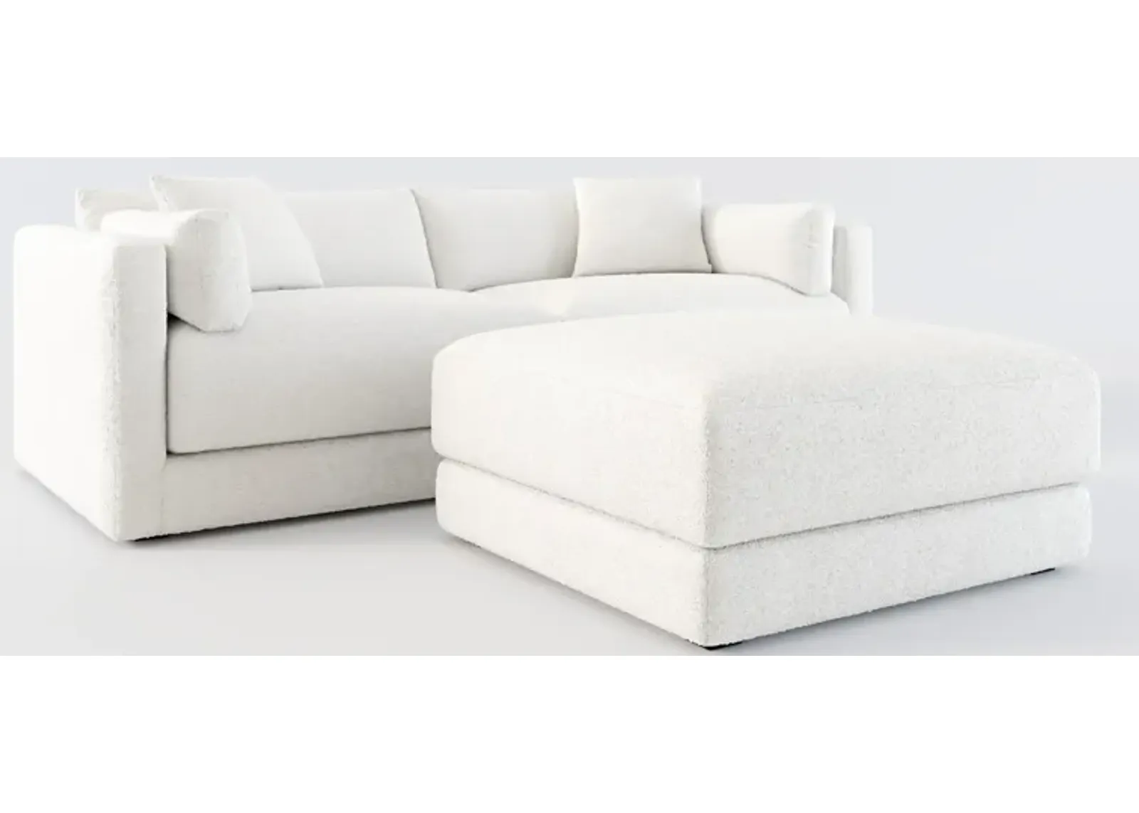 Malibu 2-Piece Sofa and Ottoman - Bloke Snow