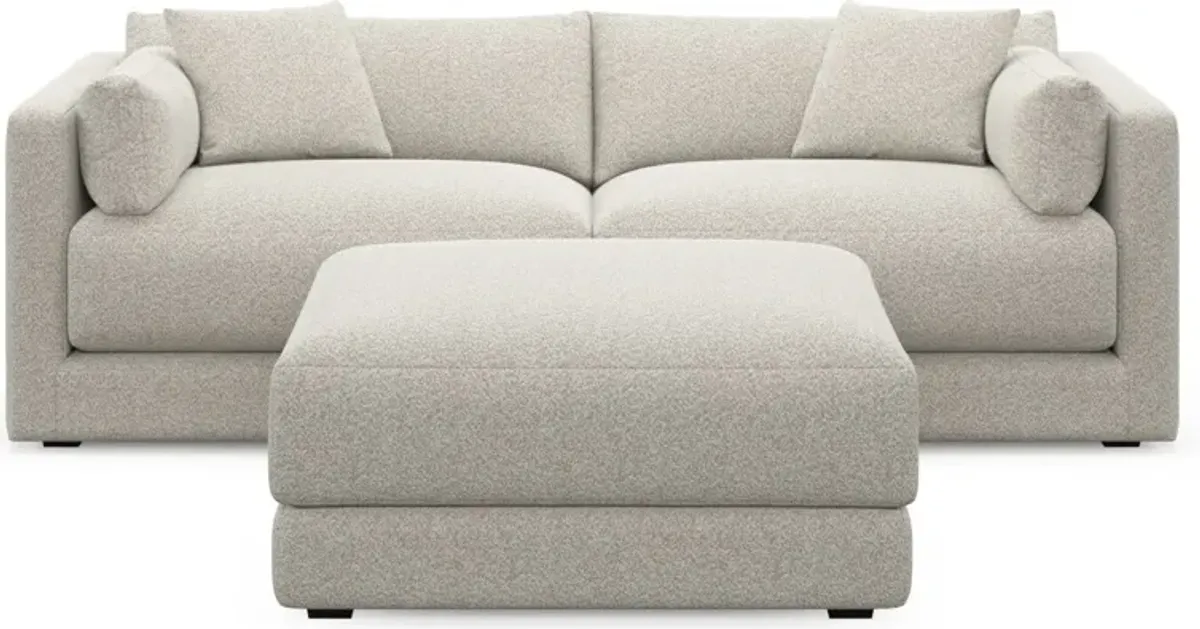 Malibu 2-Piece Sofa and Ottoman - Muse Stone