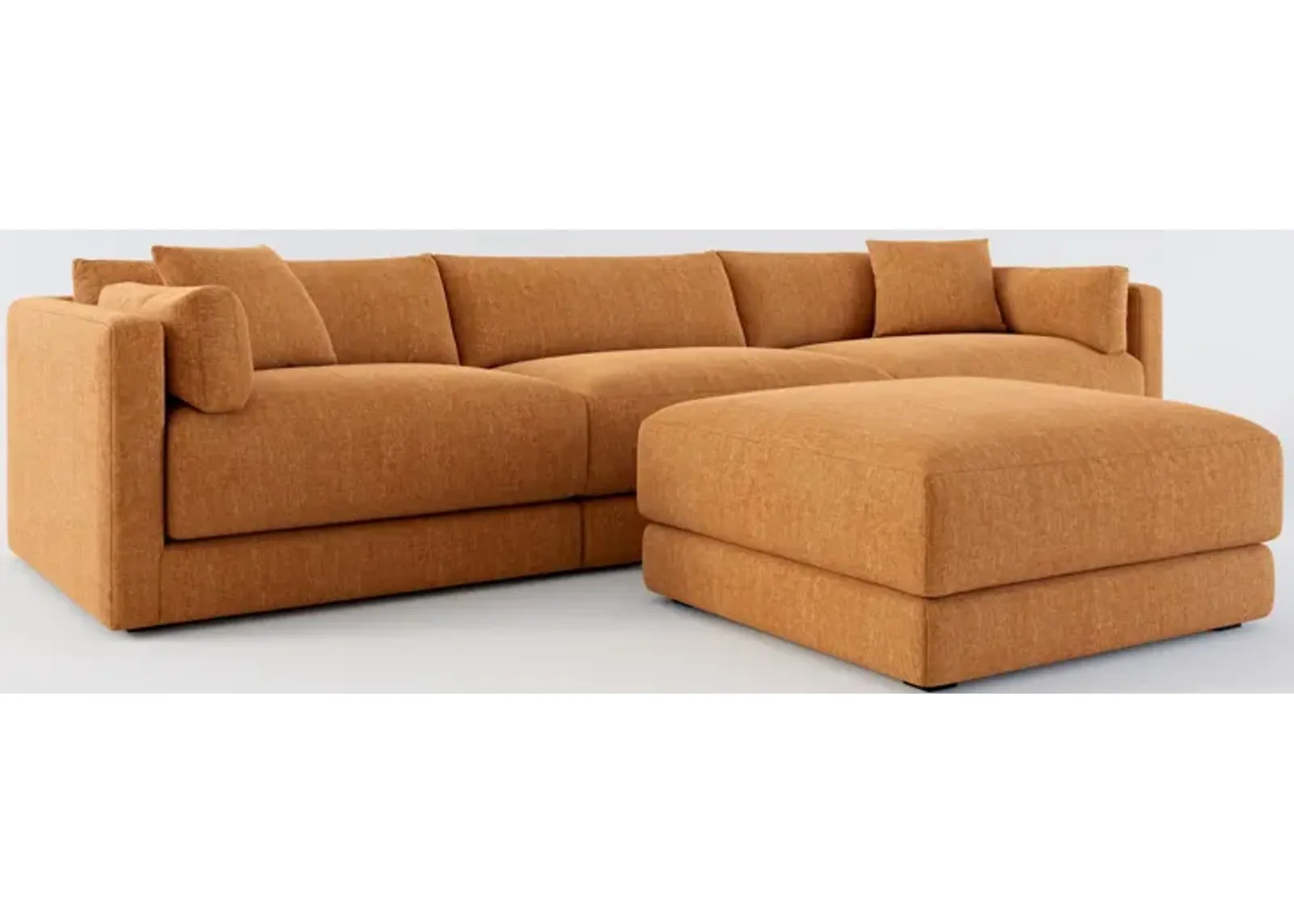 Malibu 3-Piece Sofa and Ottoman - Contessa Ginger