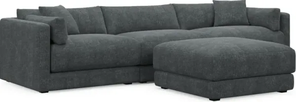Malibu 3-Piece Sofa and Ottoman - Contessa Shadow