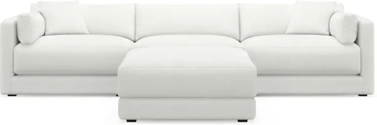 Malibu 3-Piece Sofa and Ottoman - Contessa Vanilla