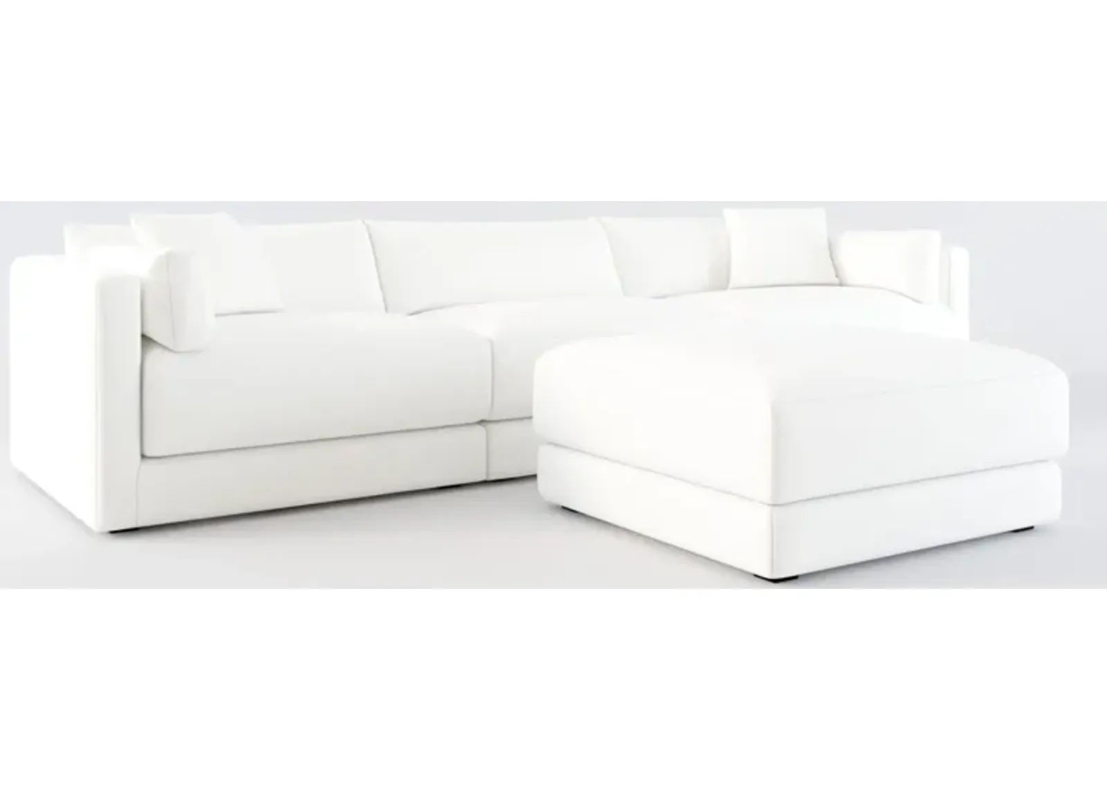 Malibu 3-Piece Sofa and Ottoman - Contessa Vanilla