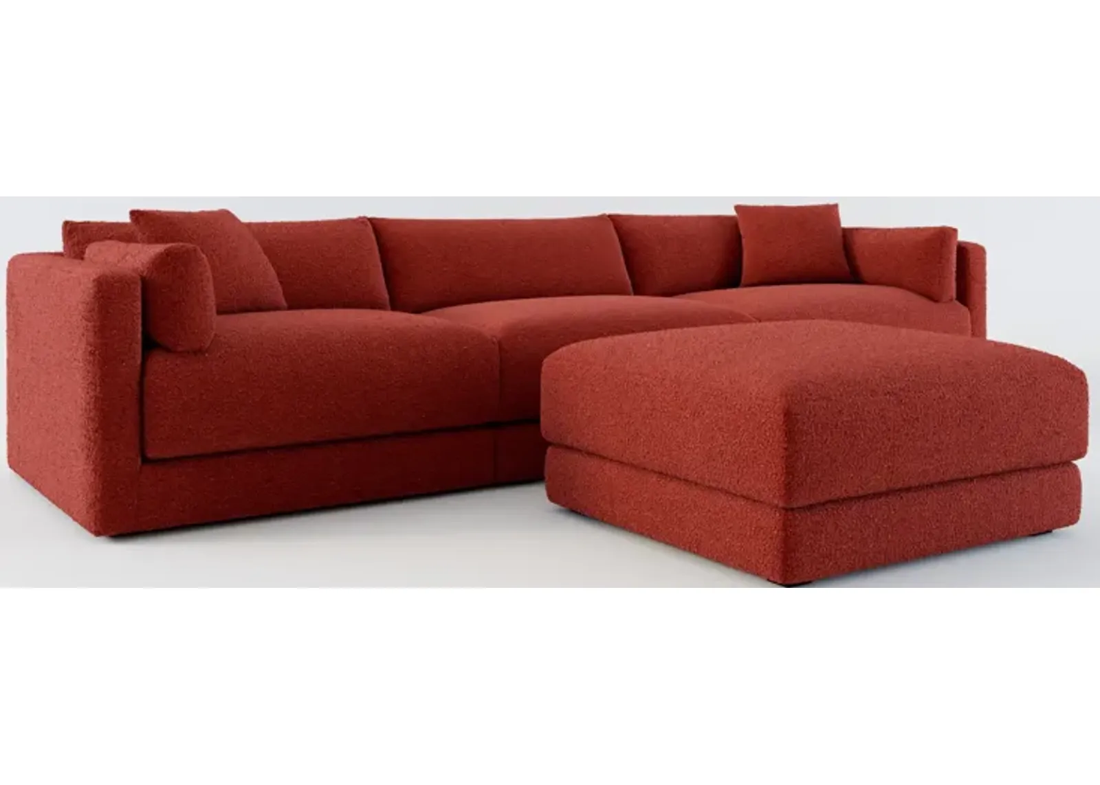 Malibu 3-Piece Sofa and Ottoman - Bloke Brick