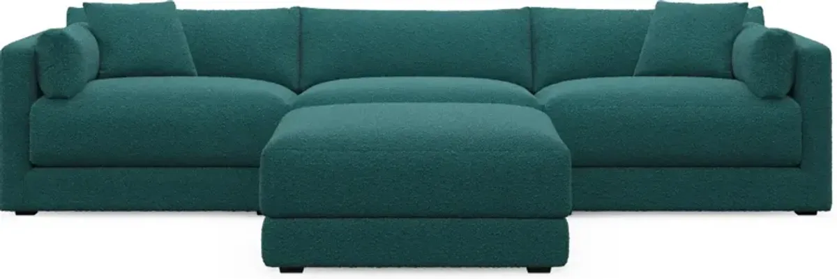 Malibu 3-Piece Sofa and Ottoman - Bloke Peacock