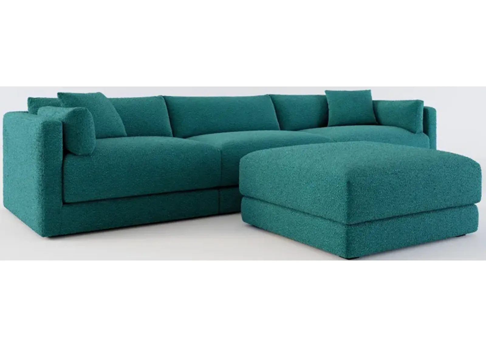 Malibu 3-Piece Sofa and Ottoman - Bloke Peacock