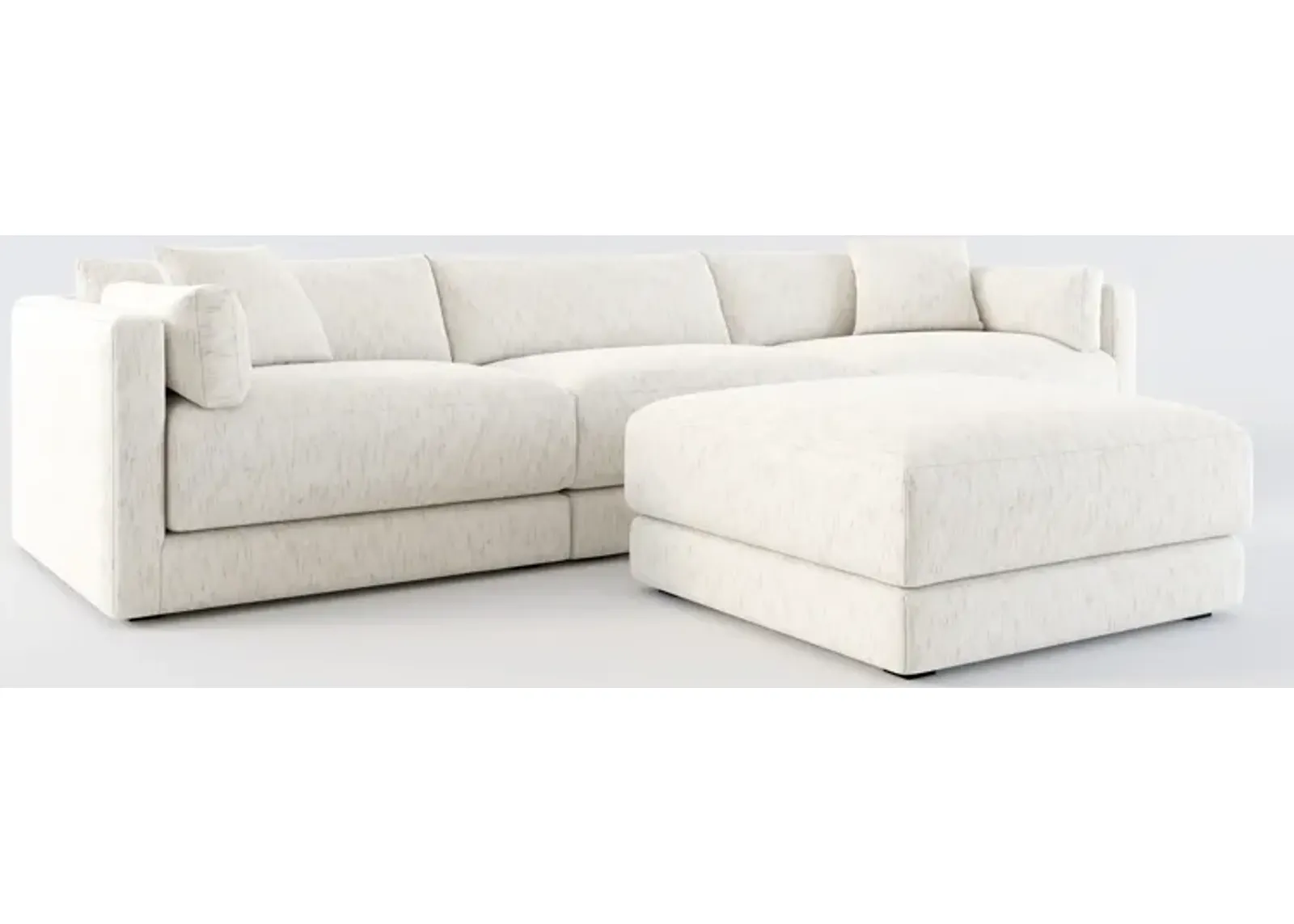 Malibu 3-Piece Sofa and Ottoman - P.T. Cream