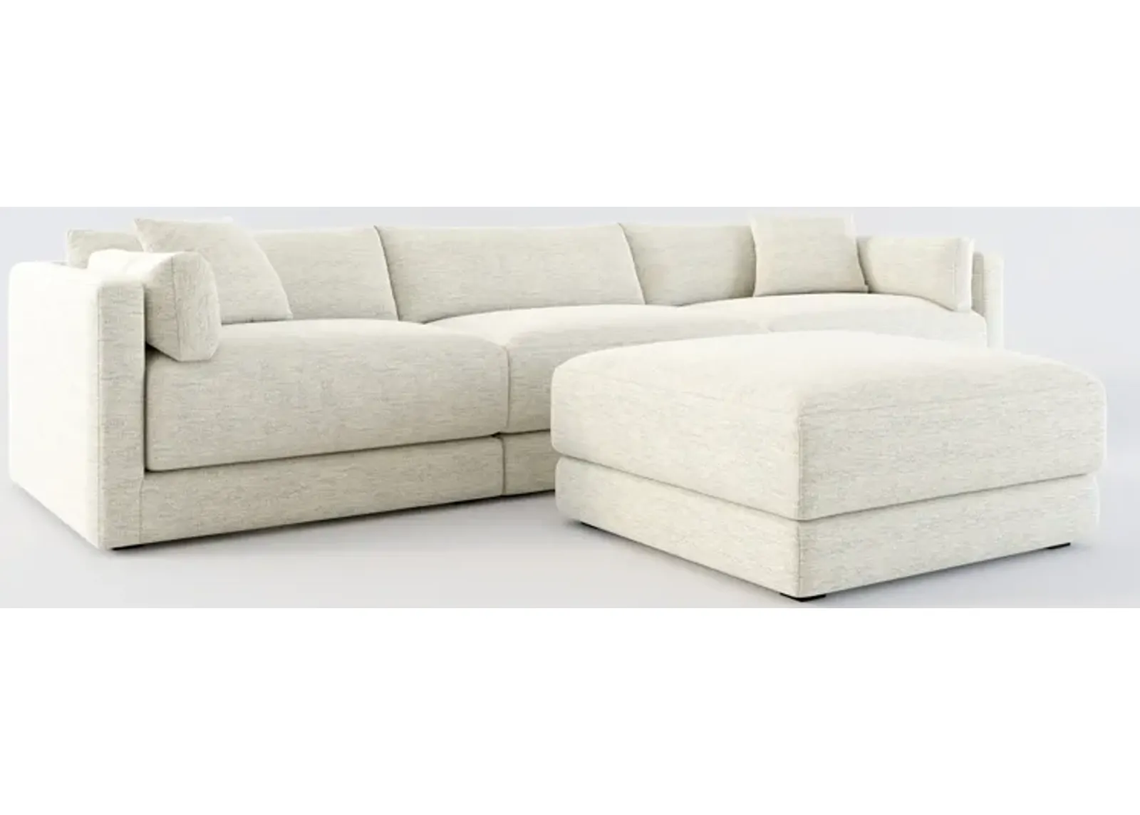 Malibu 3-Piece Sofa and Ottoman - Merino Chalk