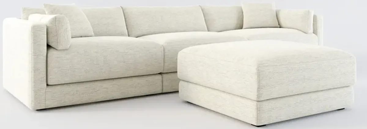 Malibu 3-Piece Sofa and Ottoman - Merino Chalk