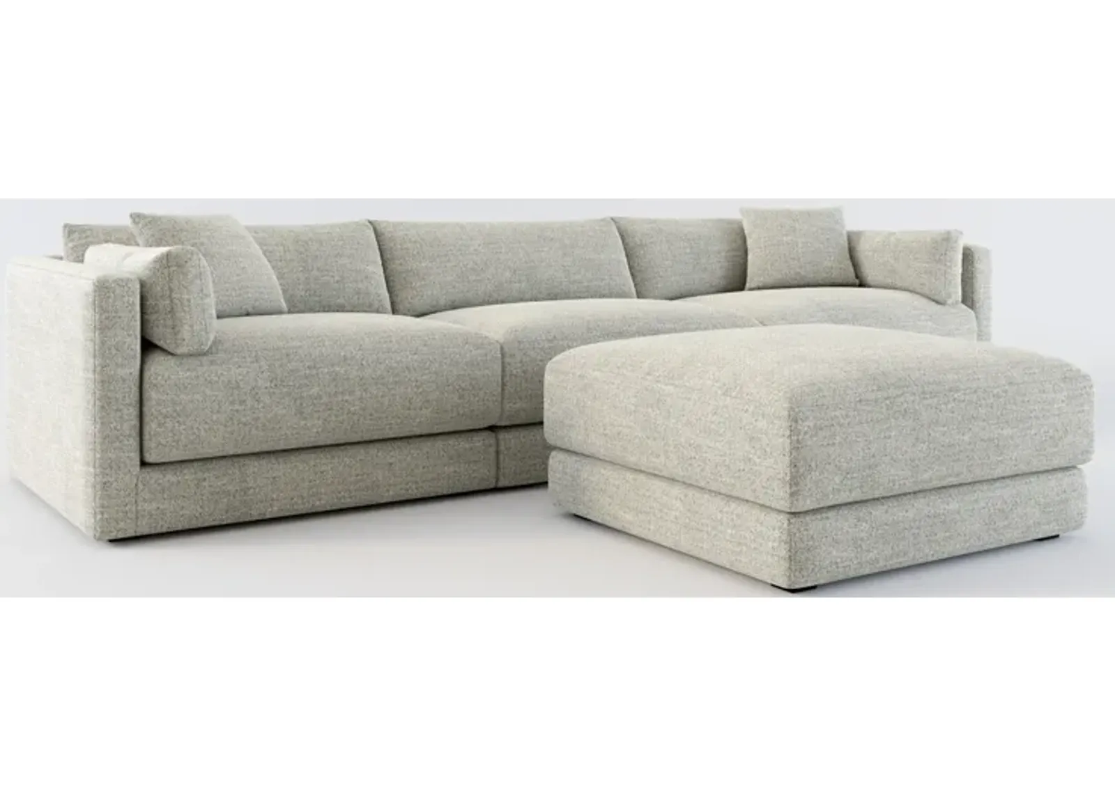 Malibu 3-Piece Sofa and Ottoman - Pandora Pepper