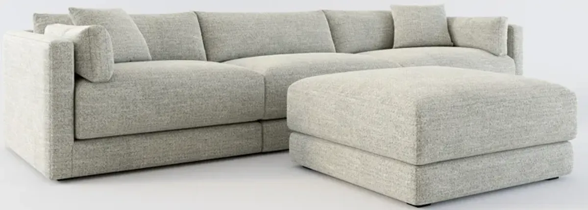 Malibu 3-Piece Sofa and Ottoman - Pandora Pepper