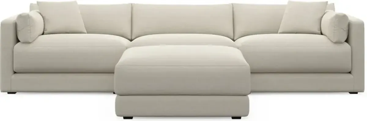 Malibu 3-Piece Sofa and Ottoman - Curious Pearl