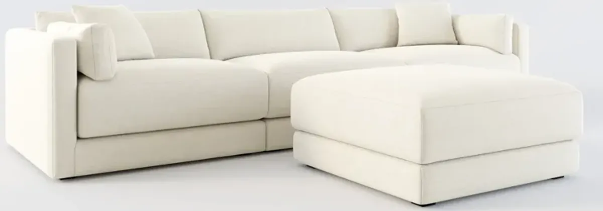 Malibu 3-Piece Sofa and Ottoman - Curious Pearl