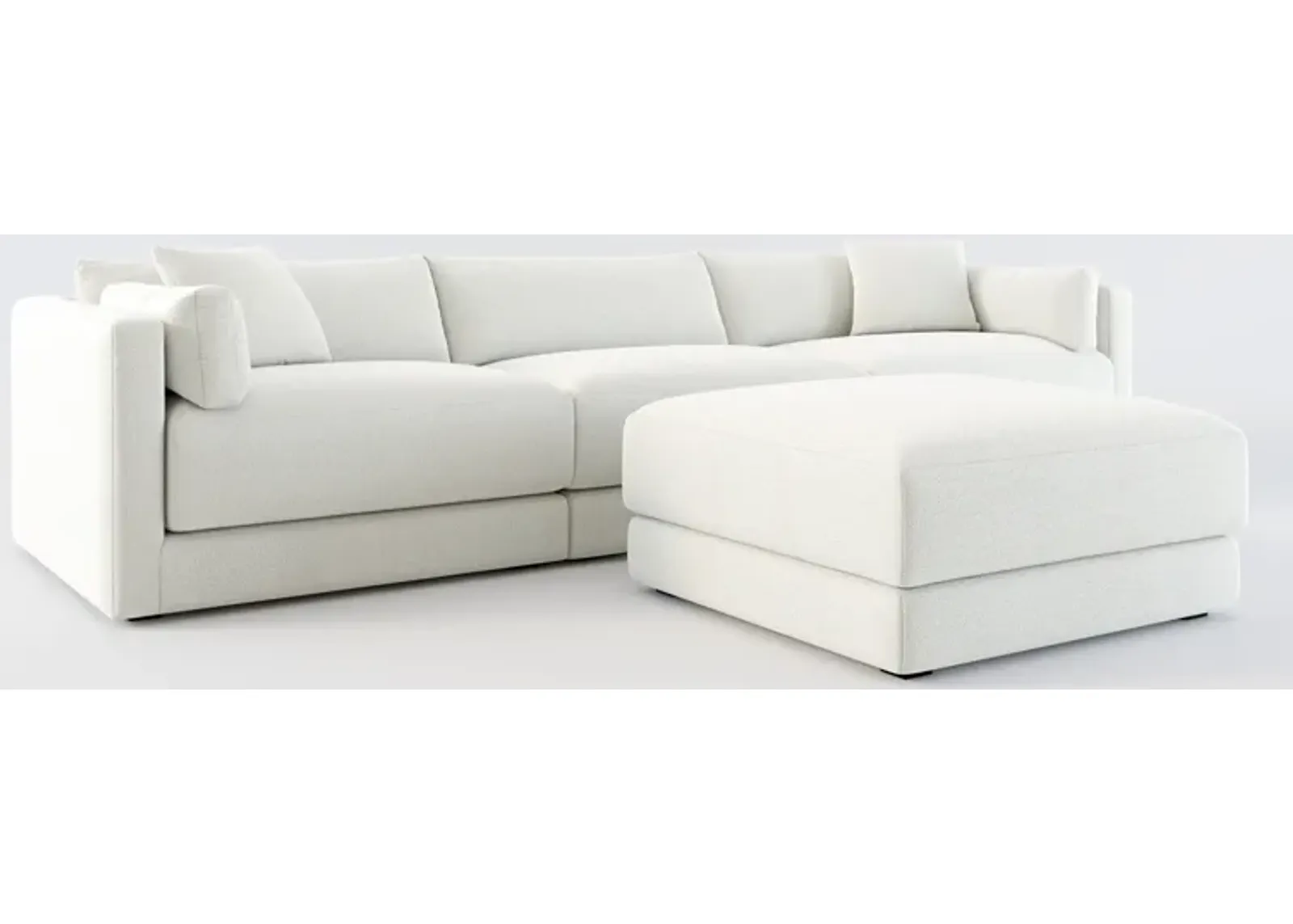 Malibu 3-Piece Sofa and Ottoman - Oslo Snow