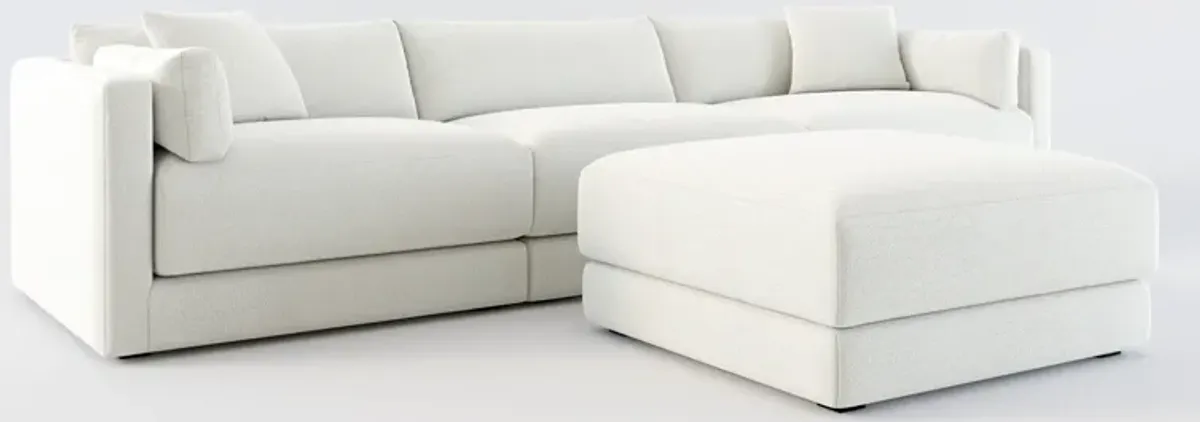 Malibu 3-Piece Sofa and Ottoman - Oslo Snow