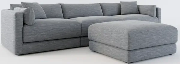 Malibu 3-Piece Sofa and Ottoman - Dudley Indigo