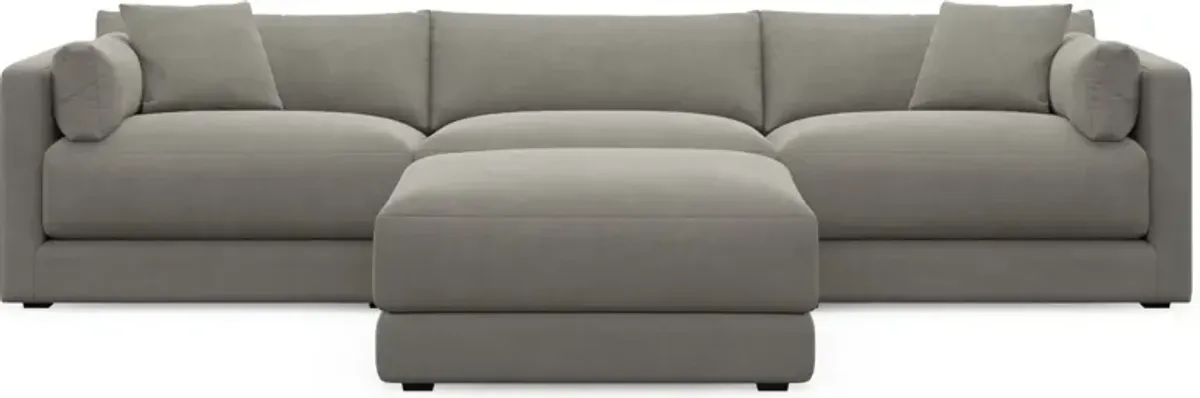 Malibu 3-Piece Sofa and Ottoman - Abington Fog