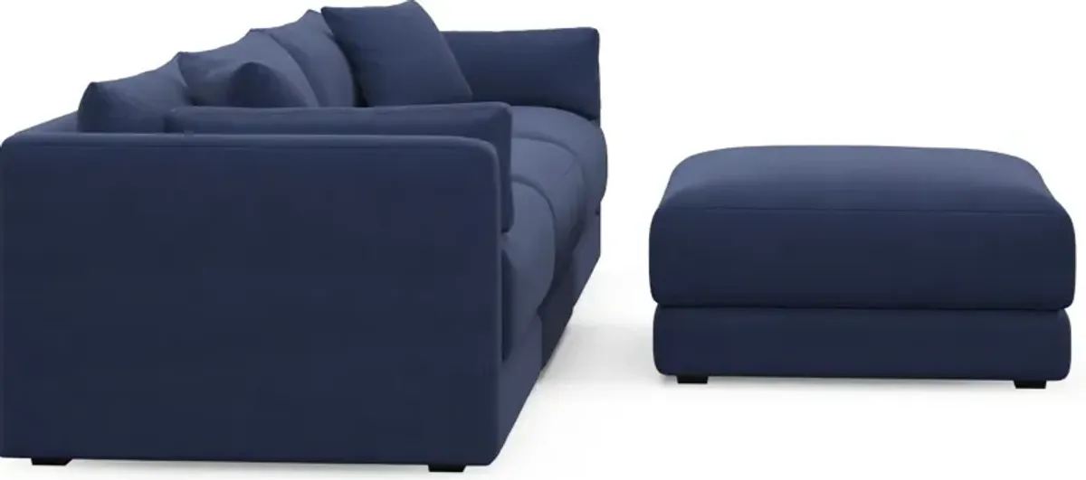 Malibu 3-Piece Sofa and Ottoman - Abington Indigo