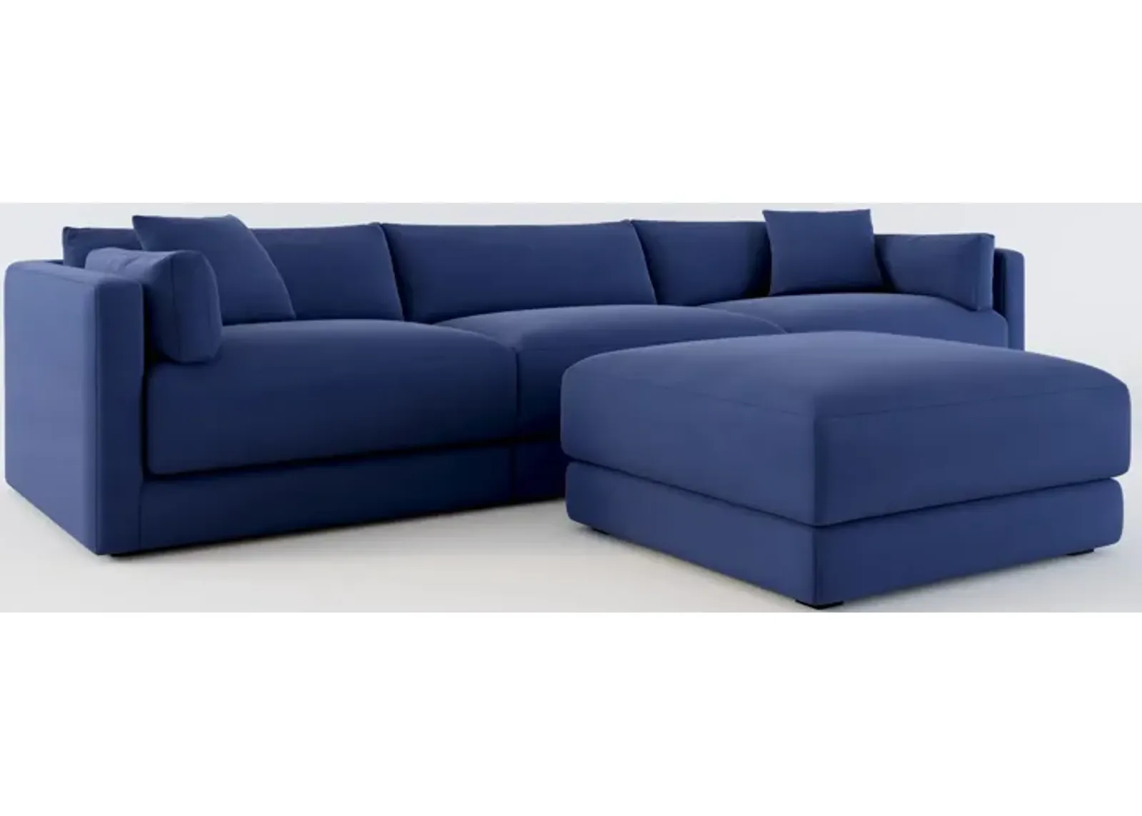 Malibu 3-Piece Sofa and Ottoman - Abington Indigo